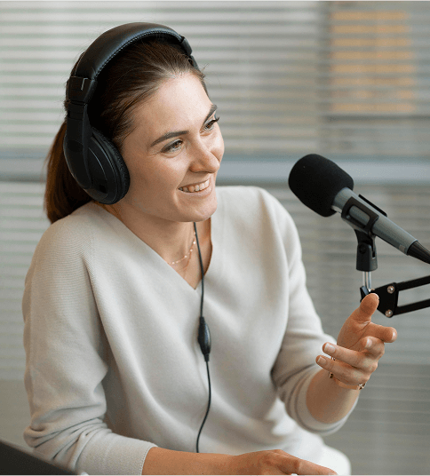 image 1 (1) Woman on a podcast